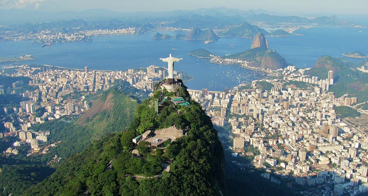 Vista panorâmica aérea da cidade do Rio de Janeiro